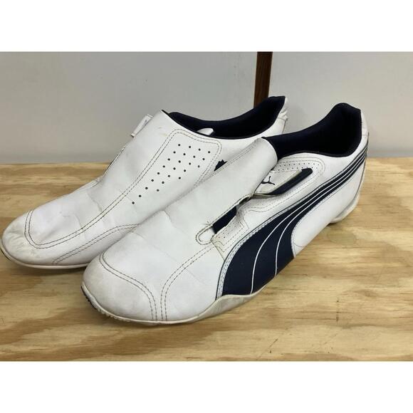 Puma Redon Move White/Navy Leather Shoes Mens 11 Sport Lifestyle Strap Sneakers - Picture 1 of 6